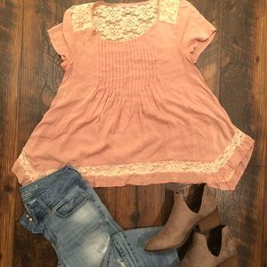 Babydoll Shirt  with lace detail .